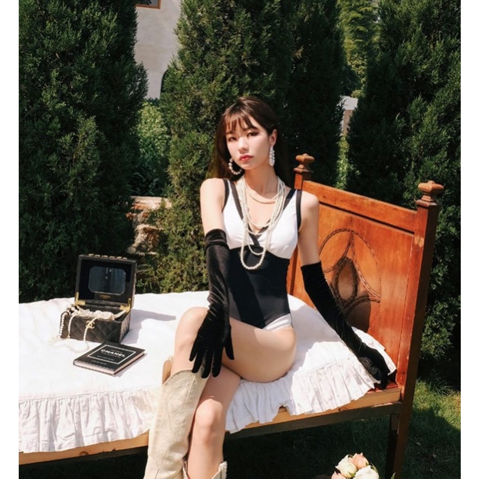 Đồ Bơi Một Mảnh Cổ Chữ v Hở Lưng Gợi Cảm Phong Cách Mới Cho Nữ