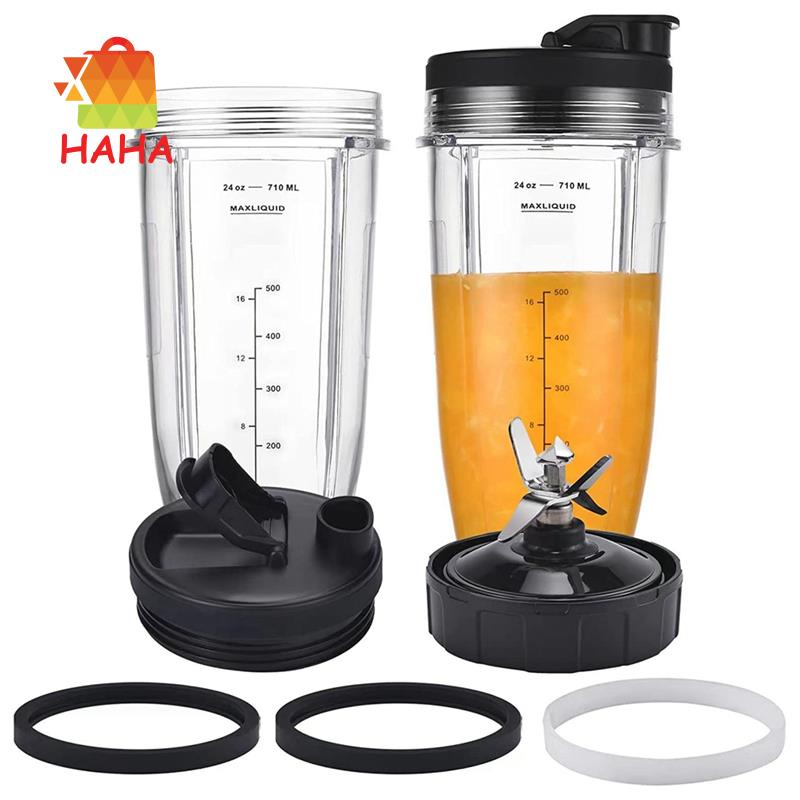 Cốc Xay Sinh Tố 24Oz Kèm 7 Lưỡi Dao Thay Thế Cho Nutri Ninja Auto IQ 24Oz