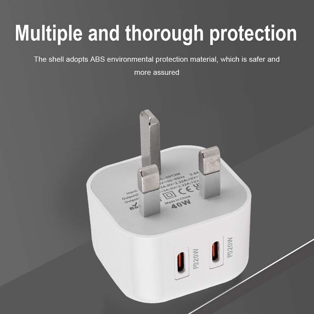 Fast Charging 40W USB-C Power Adapter for PD Cable Data Fast Charger PD Ready Stok
