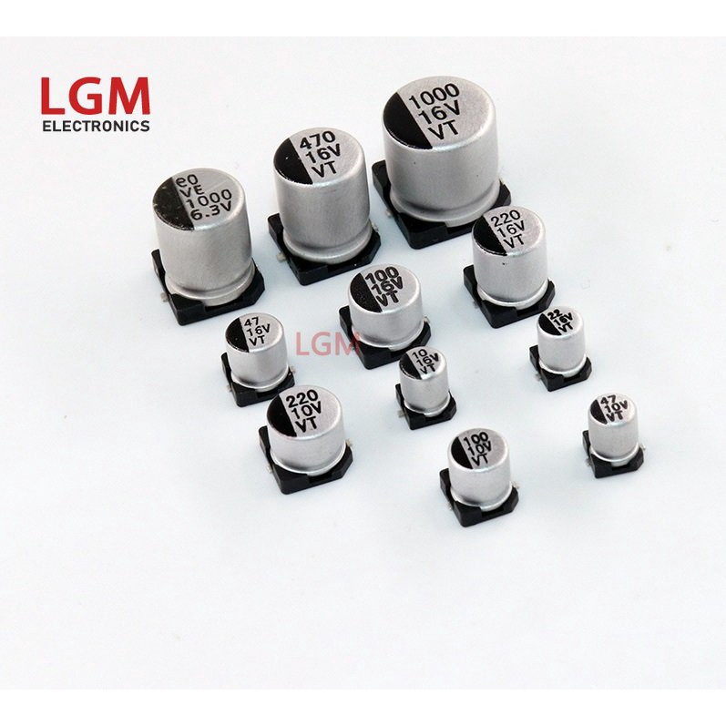Set 20 Tụ Điện Nhôm 6.3V 10V 16V SMD 10UF 22UF 33UF 47UF 100UF 220UF 330UF 470UF 680UF Chuyên Dụng
