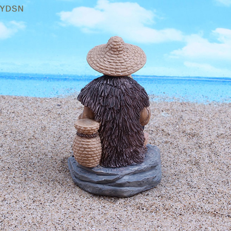 [YDSN] Tượng Ông Già Câu Cá Bằng Nhựa Resin Trang Trí Tiểu Cảnh Sân Vườn