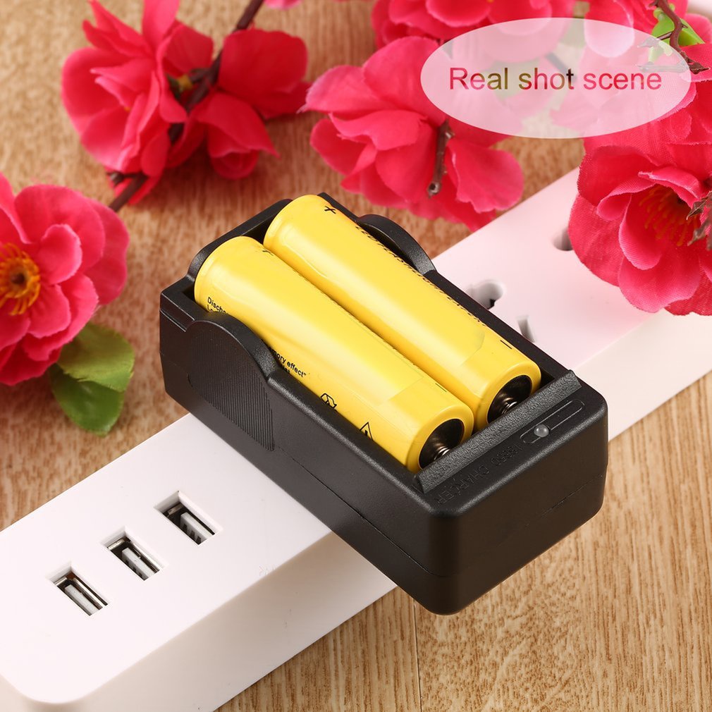 Ac 110-240V 18650 4.2V Rechargeable Li-Ion Dual Battery Charger Us Plug Travel Power Adapter Led Indicator [Q/11]