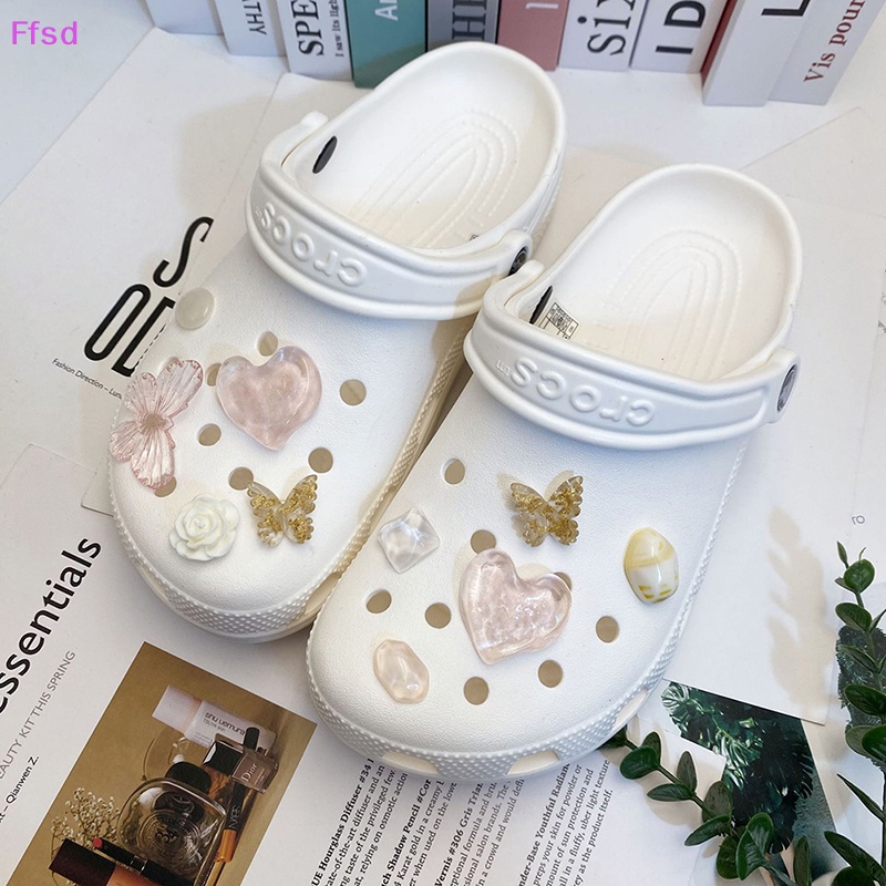 {Ffsd} Phụ Kiện Trang Trí Xăng đan Thời Trang Giản Dị Hình Trái Tim Bướm Ch DIY Hàng Bán Chạy