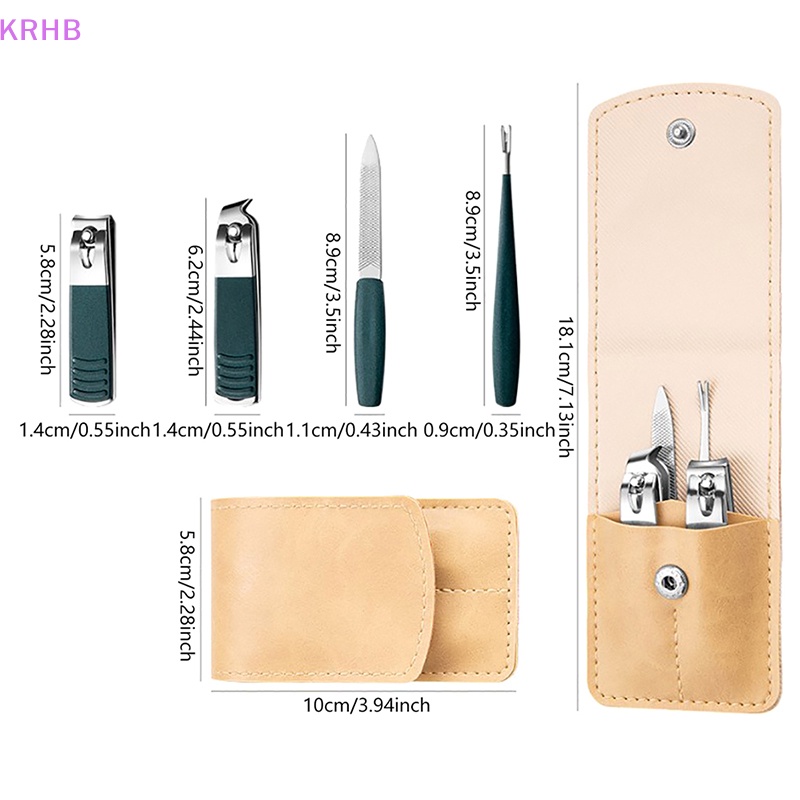 Bộ 4 Dụng Cụ Chăm Sóc Móng Tay Bằng Thép Không Gỉ Mới