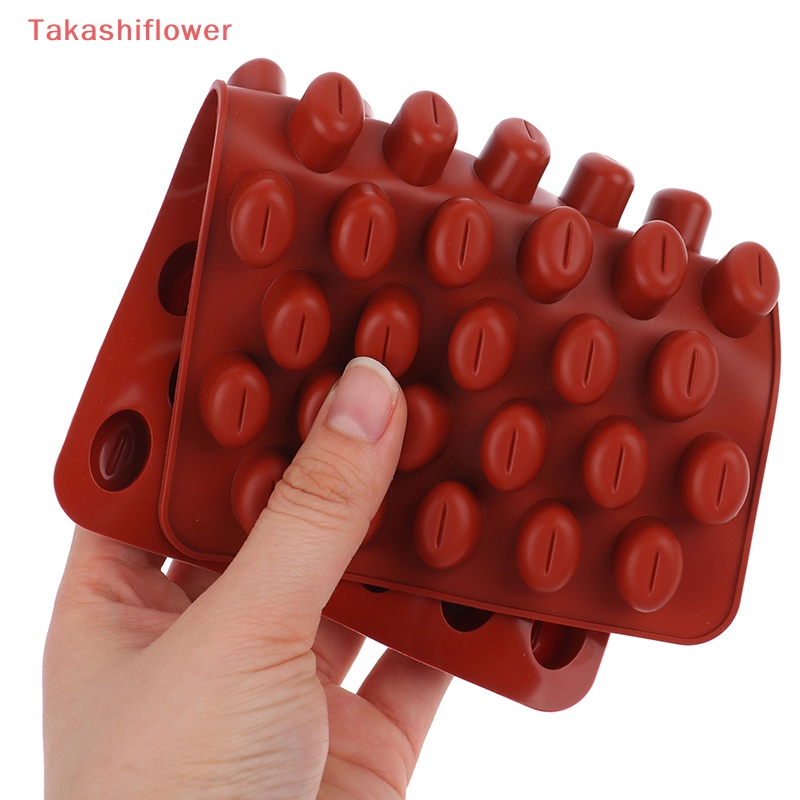 1 Khuôn Làm Bánh 55 Ngăn Hình Hạt Cà Phê Bằng Silicone