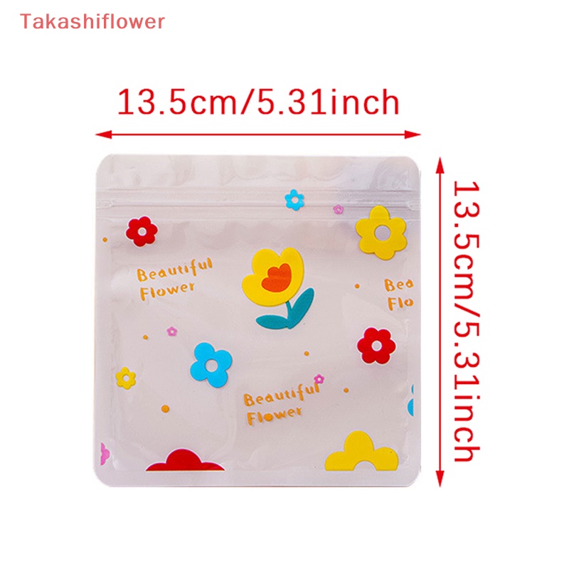 Set 10 Túi Đựng Bánh Kẹo Có Khóa Kéo Họa Tiết Hoạt Hình Dễ Thương