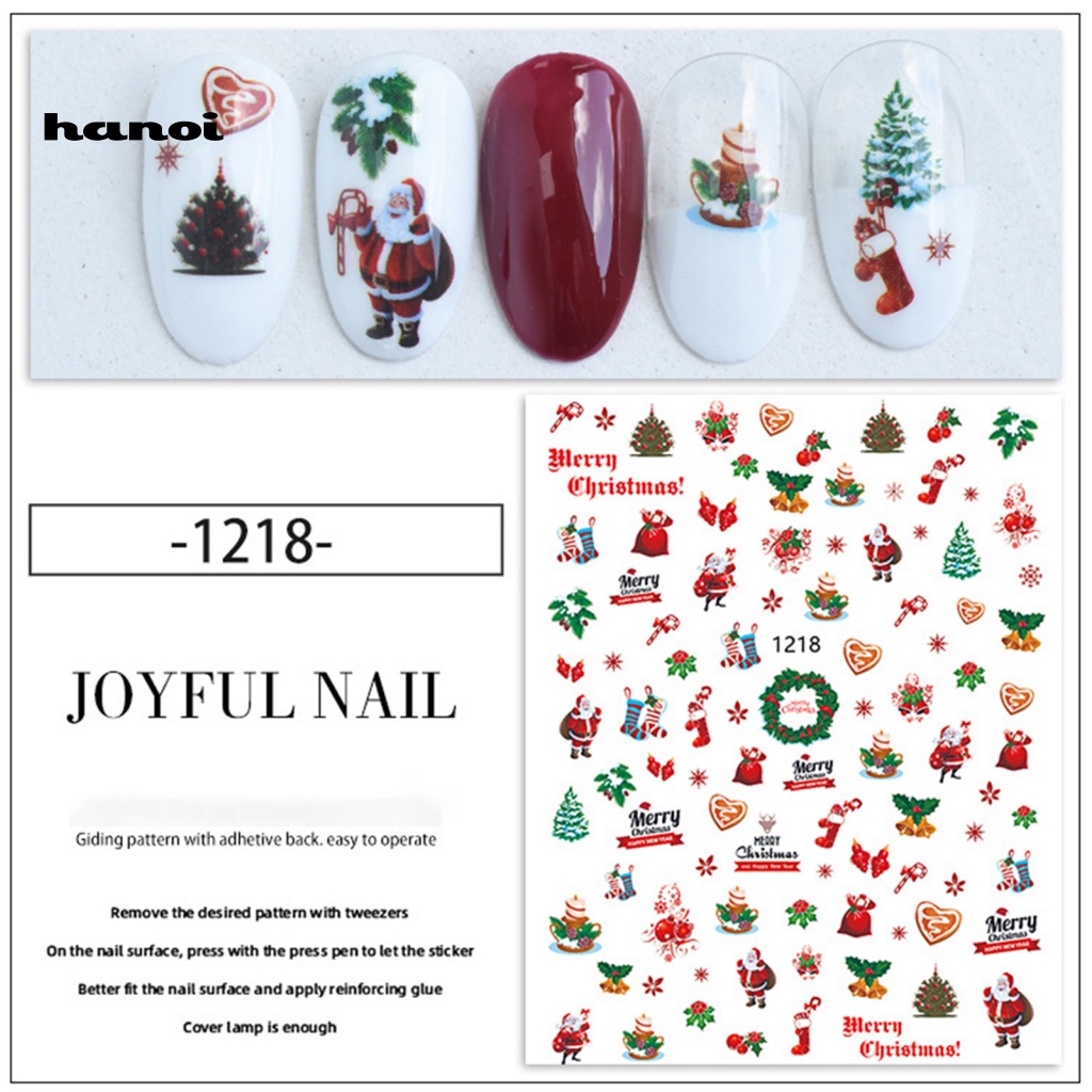 Set 11 Hình Dán Móng Tay Họa Tiết Bông Tuyết 3D DIY