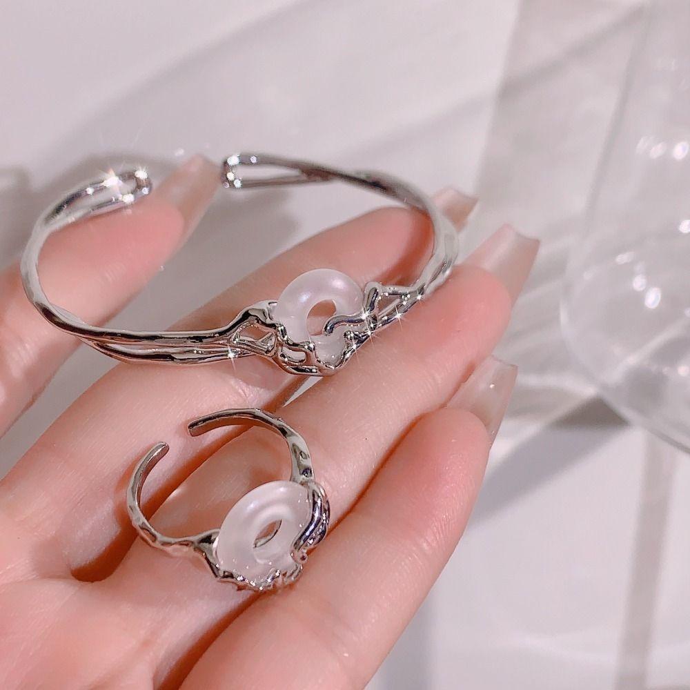 Nhẫn Hở Kiểu Bất Đối Xứng Thời Trang|Vòng Tay Hợp Kim Thiết Kế Tinh Xảo Cá Tính