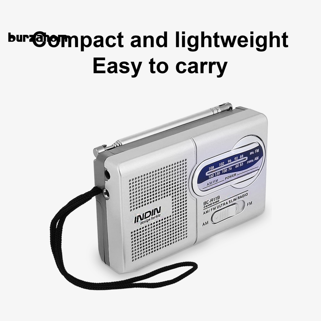 Thiết Bị Nhận Tín Hiệu Radio FM AM BC-R119 Đa Năng Màu Xám Bạc Cho Người Lớn Tuổi