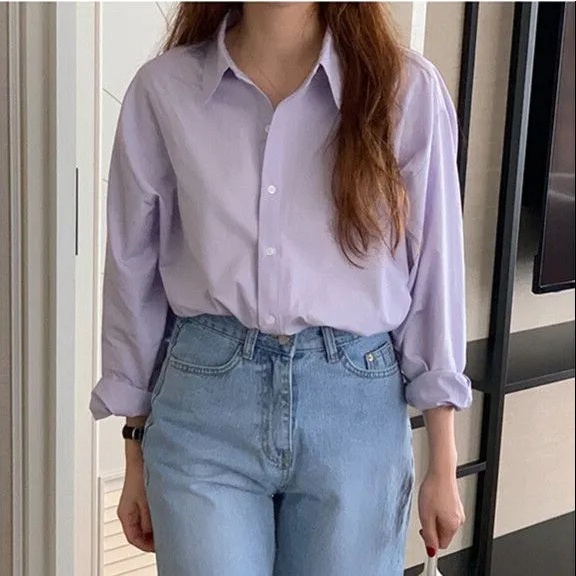 Áo Sơ Mi Dài Tay Ôm Dáng Thời Trang Hàn Quốc Dành Cho Nữ