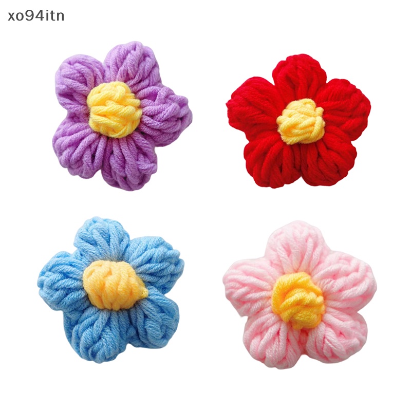 Trâm Cài Áo Hình Hoa Đan Len Thủ Công Đơn Giản Cho Nữ