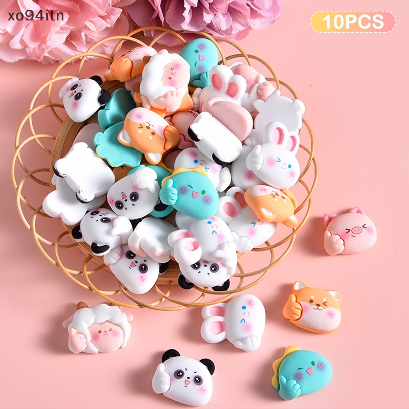 Set 10 Tượng Động Vật Hoạt Hình Mini Bằng Nhựa Resin Trang Trí Ốp Điện Thoại