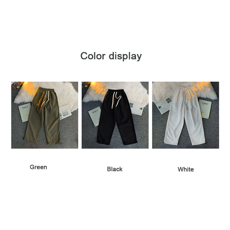 Quần Dài Dáng Rộng Mỏng Màu Sắc Đơn Giản Có Dây Rút Dễ Phối Đồ Thời Trang Cho Nam