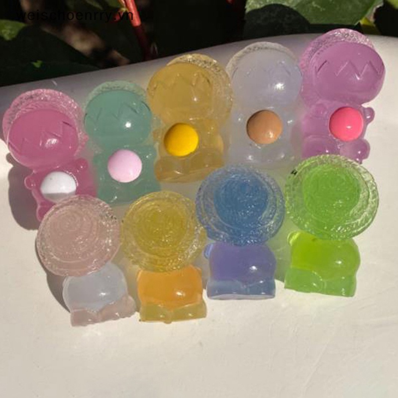 Set 2 Mô Hình Khủng Long Đội Mũ Rơm Mini Bằng Nhựa Resin Phát Sáng Trang Trí Bảng Điều Khiển Xe Hơi