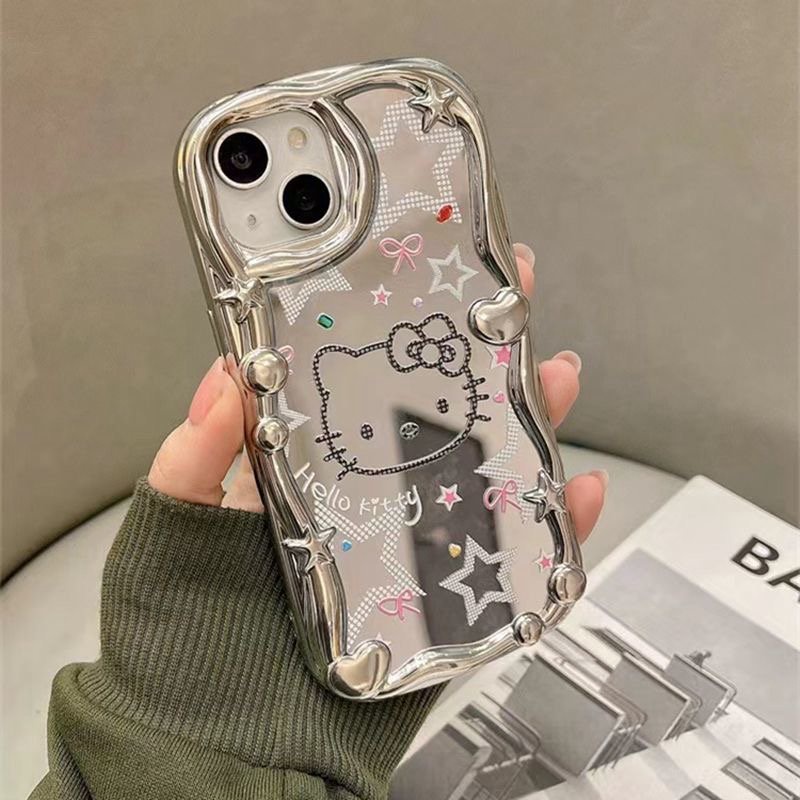 Ốp Điện Thoại Kèm Gương Hình Hoa Tulip / Hello Kitty Cho iPhone 7 8 Plus iPhone X XS XR Max 11 12 13 14 Pro Max 14 Plus
