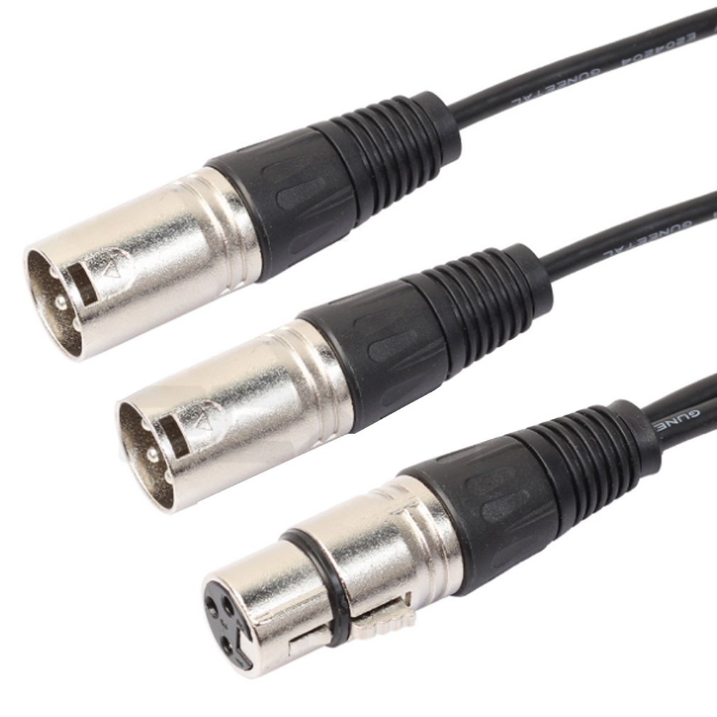 Durable Useful 1Ft Super Long Flexible Xlrs Pin 1 Female To Dual 2 Male Microphone Cable Audio Adaptor Cord [Q/11]