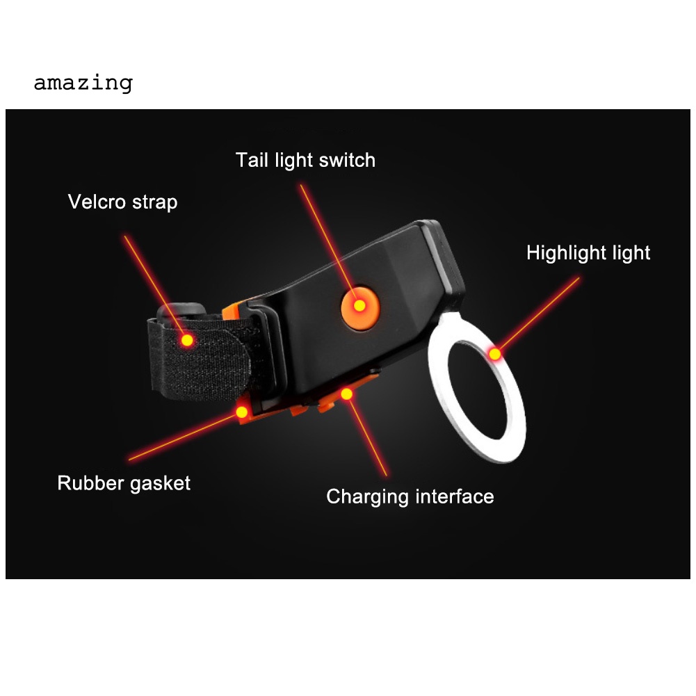 Đèn LED Sạc USB An Toàn Cho Xe Đạp Leo Núi