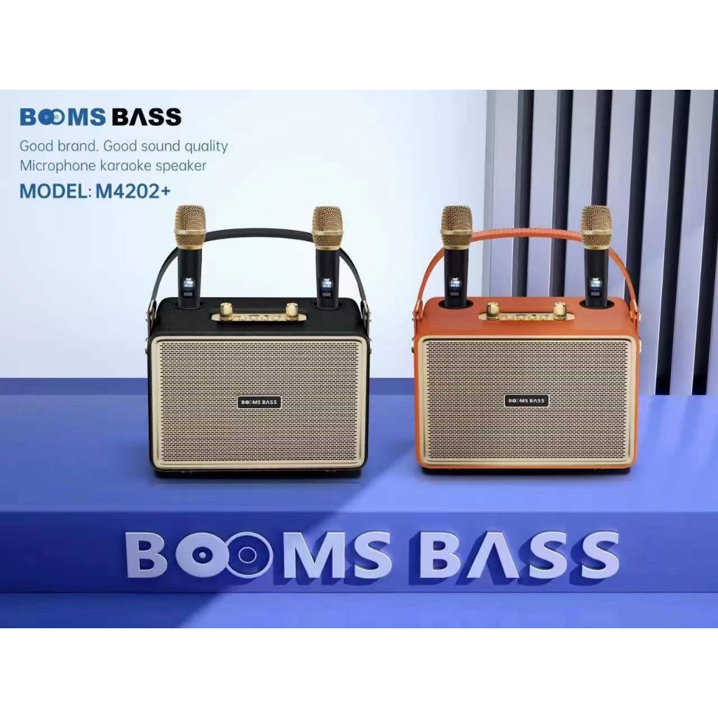 Loa bluetooth BoomBass M4202 kèm 2 micro không dây xách tay công xuất 20W, âm thanh trầm ấm, bass căng- LC DESIGN