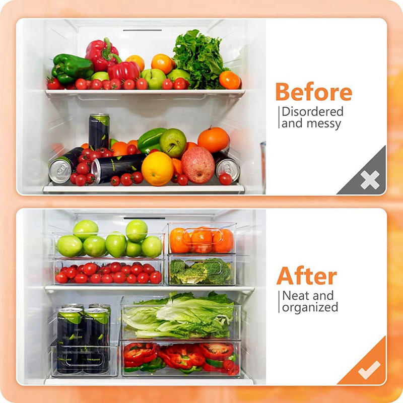 Set 6 Hộp Đựng Thực Phẩm Để Tủ Lạnh Có Thể Xếp Chồng Lên Nhau