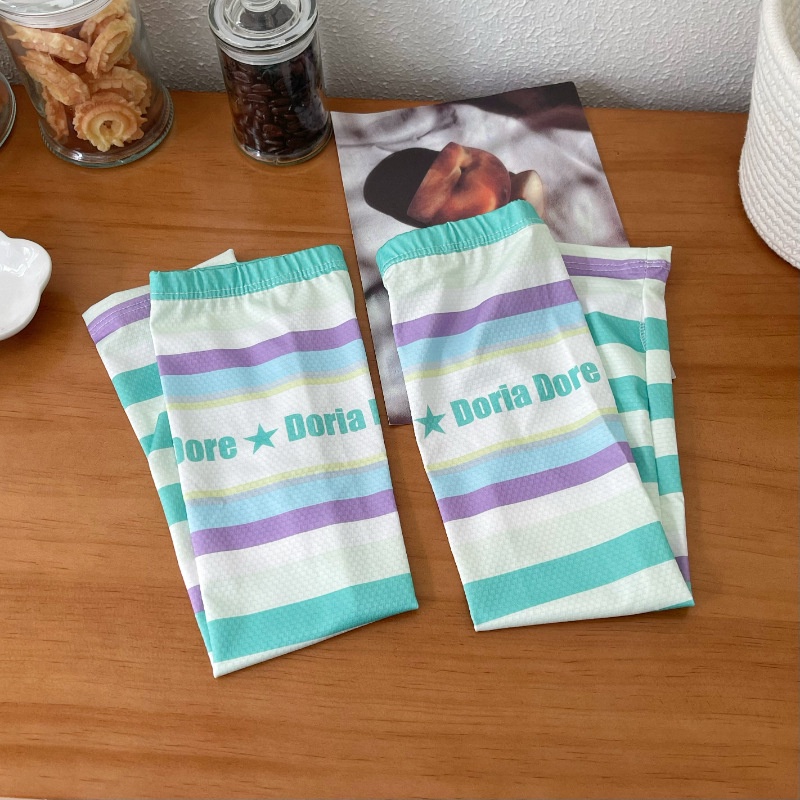 Găng Tay Chống Nắng Bằng Lụa Lạnh Mỏng Dáng Rộng Họa Tiết Kẻ Sọc Chống Tia Cực Tím Thời Trang Mùa Hè Cho