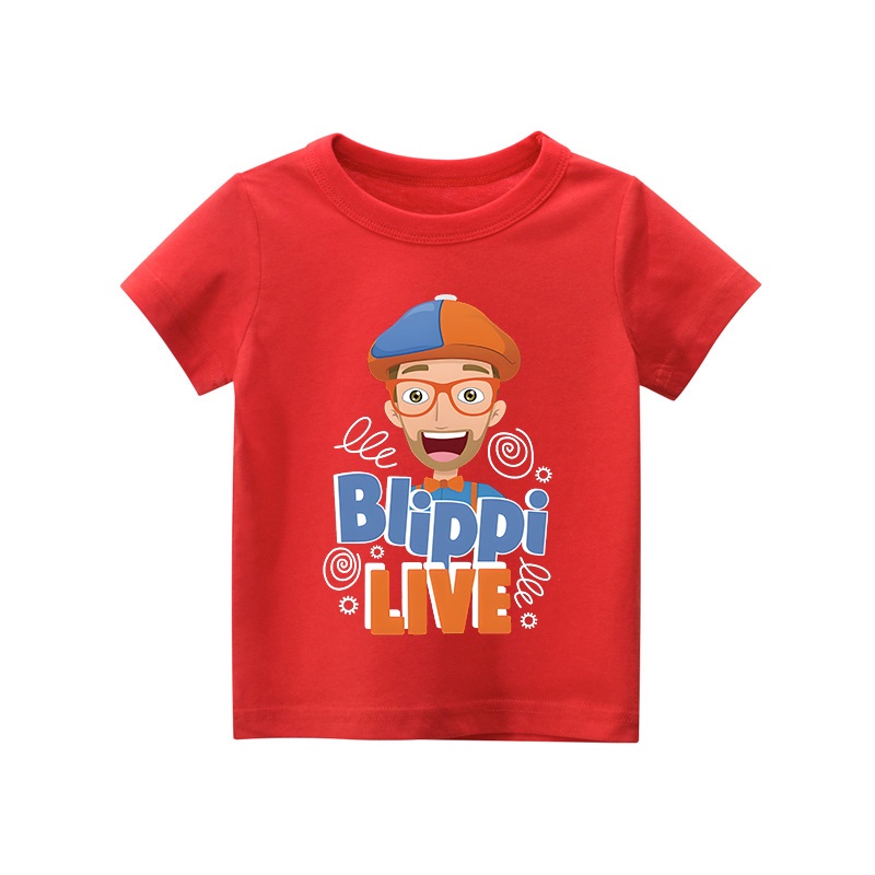 Áo thun trẻ em BLIPPI, 8 màu áo, đầy đủ size có big size, MÀU KHÁC NHẮN TIN SHOP