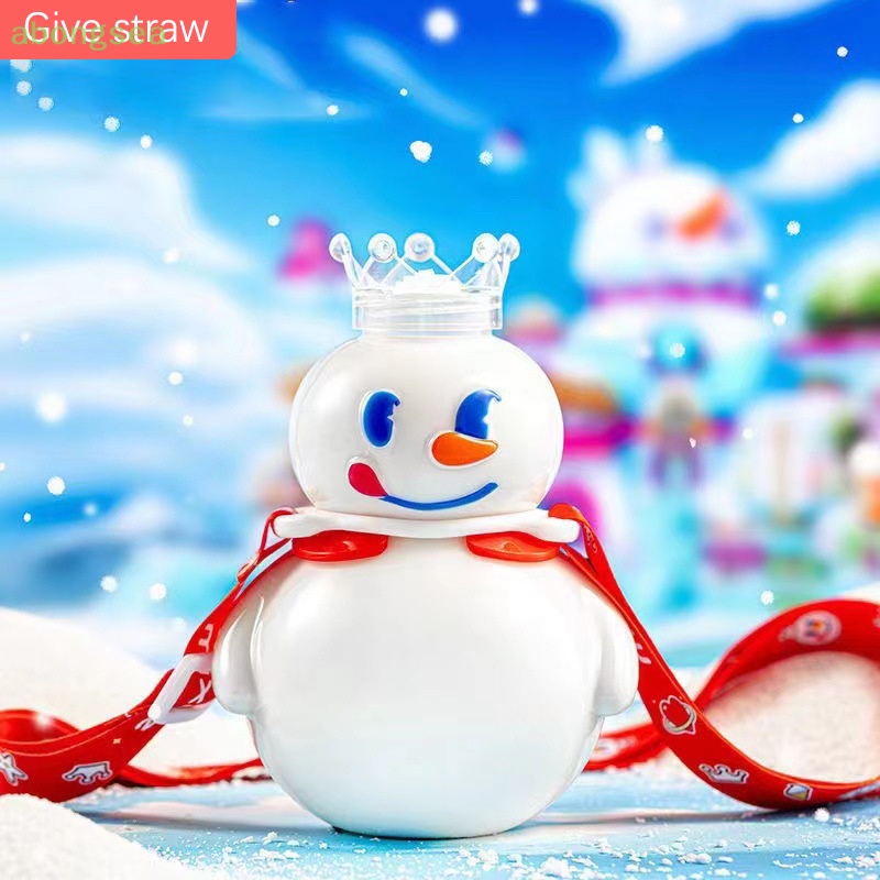 Bình Nước Hình Người Tuyết Dễ Thương Dung Tích 700ml