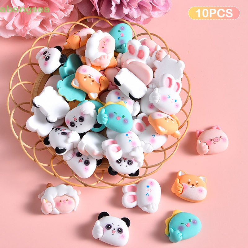 Set 10 Tượng Động Vật Hoạt Hình Mini Bằng Nhựa Resin Trang Trí Điện Thoại