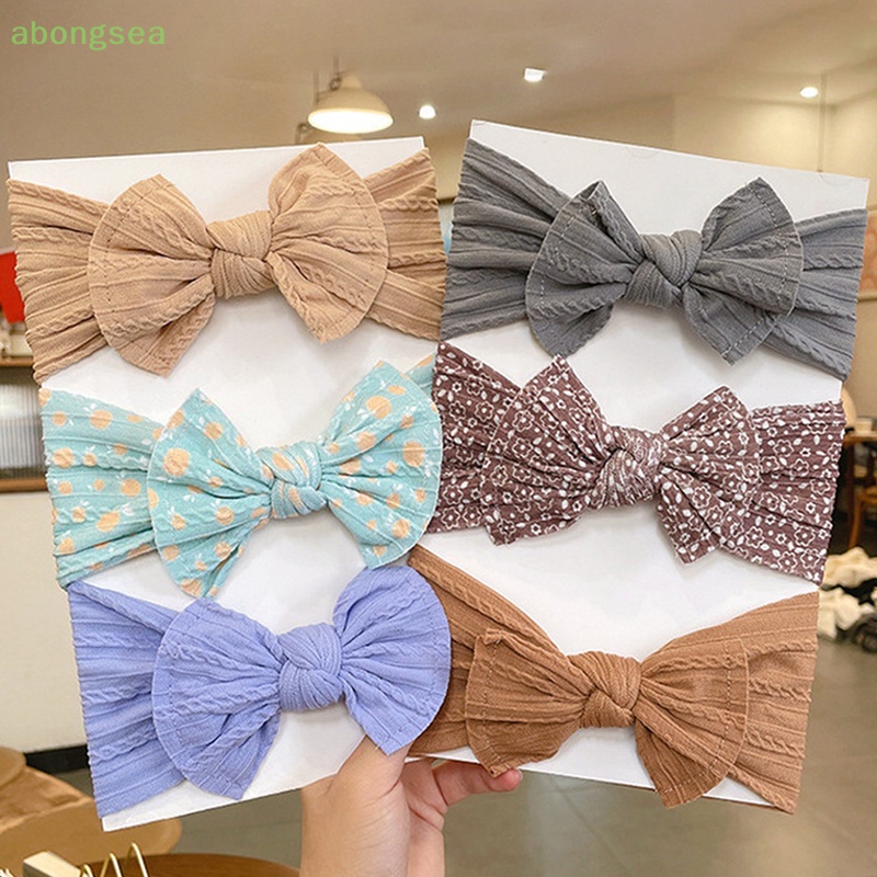 Set 3 Băng Đô Đan Len Co Giãn Xinh Xắn Cho Bé Gái