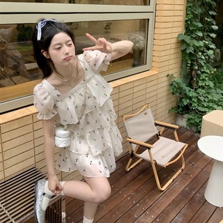 Đầm Hoa Tay Phồng Nhiều Lớp Phong Cách Hàn Quốc Thời Trang Mùa Hè   Mới