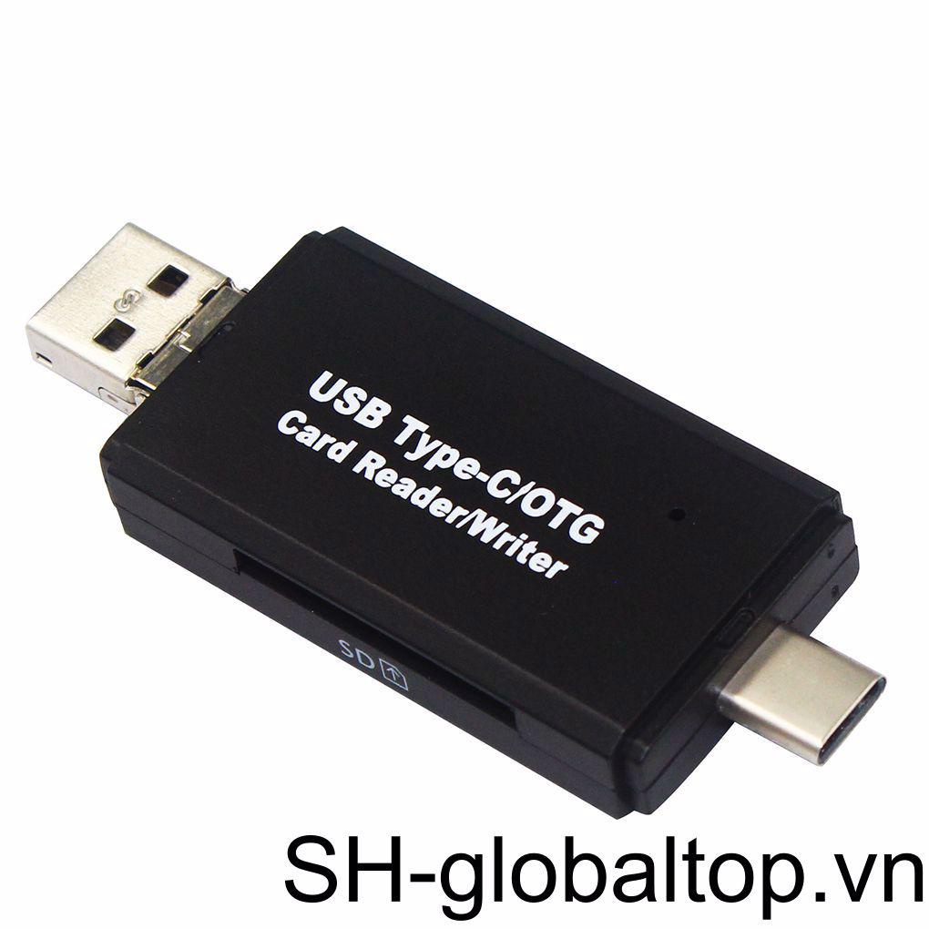 Đầu Đọc Thẻ Nhớ TF SD Sang Type-c USB Tốc Độ Cao Bằng Nhựa ABS Ốp
