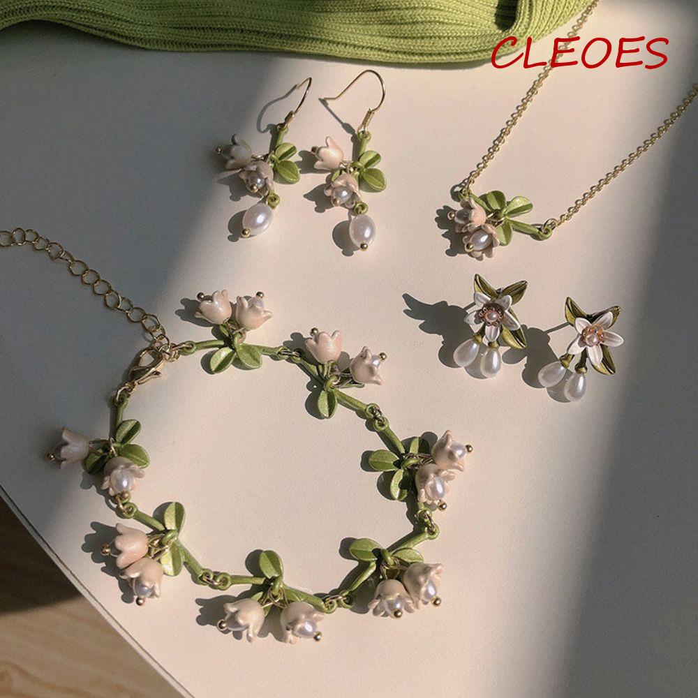 Bông Tai / Vòng Tay Đính Đá Ngọt Ngào Thanh Lịch Cho Nữ