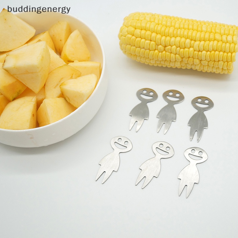 Set 1 / 5 Nĩa Ăn Trái Cây / Tráng Miệng Bằng Thép Không Gỉ Kiểu Dáng Hoạt Hình Dễ Thương Cho Bé