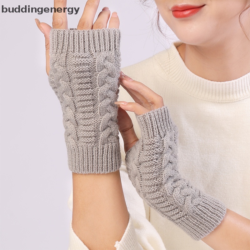 {BUDDI} Mới Găng Tay Nửa Ngón Len Nhân Tạo Dày Dặn Giữ Ấm Mùa Thu Đông Cho Nữ Sinh {BUDDI}