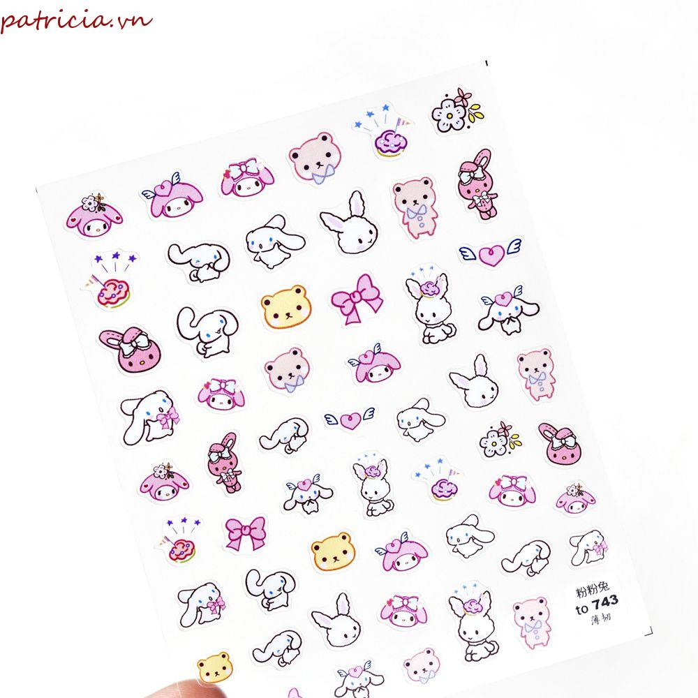 Miếng Dán Trang Trí Móng Tay Tự Dính Họa Tiết Hoạt Hình Dễ Thương DIY