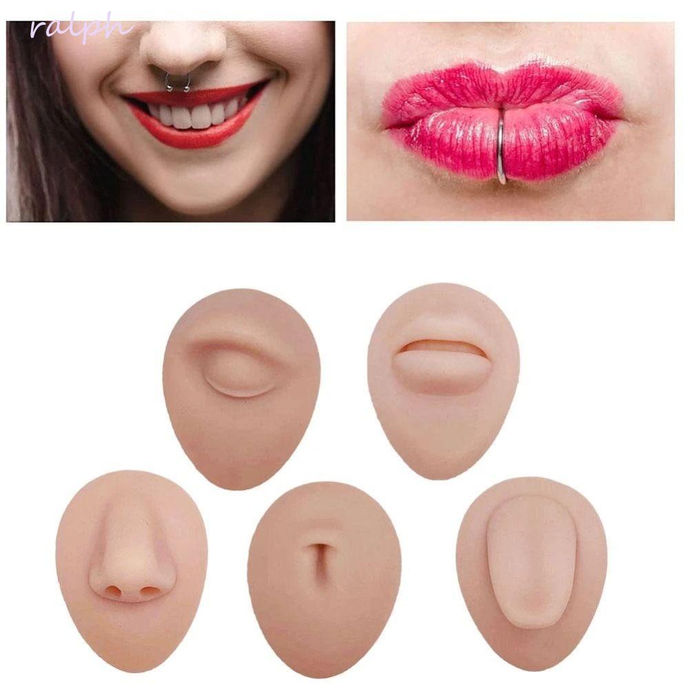 Mô Hình Mặt Silicone Dùng Thực Hành Xỏ Khuyên Lưỡi / Rốn