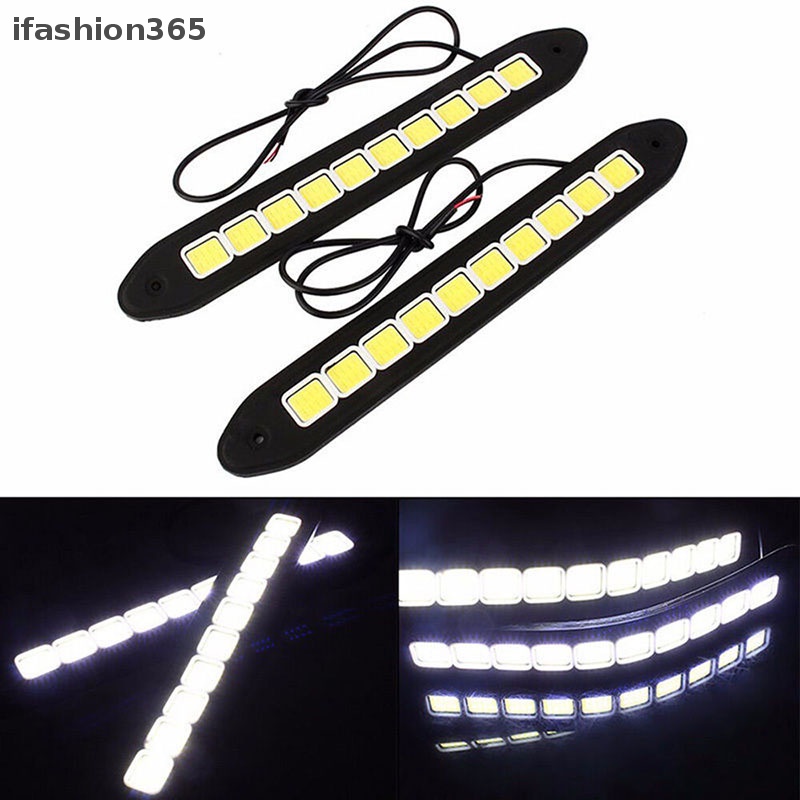 1 Đèn Led 1X 10 Bóng 12V DRL COB Chống Nước Dùng Ban Ngày Cho Xe Hơi