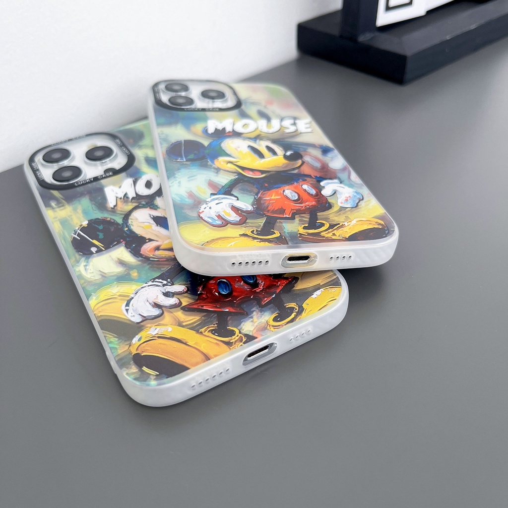 Ốp Điện Thoại TPU Silicon Mềm Trong Suốt Họa Tiết Chuột Mickey Hai Mặt Cho iPhone 14 13 12 11 PRO MAX