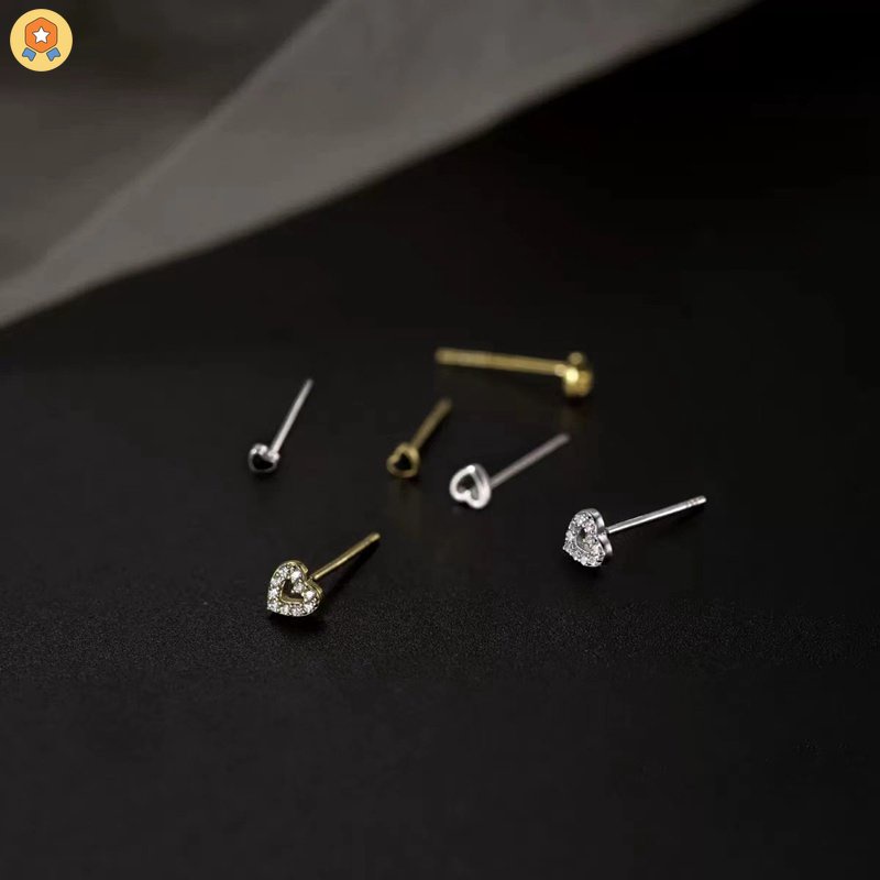 Set 3 Đôi Bông Tai Hình Trái Tim Đính Đá Zircon Giả Và Ngọc Trai Thời Trang Cho Nữ HGF HYJP2
