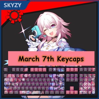 March 7th Keycaps Cherry Profile Honkai Star Rail Anime PBT Dye Sub Cơ Keycap