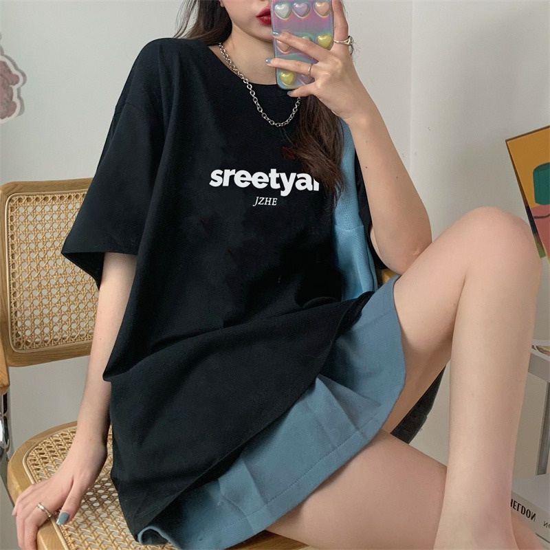 Áo Thun Tay Lỡ Dáng Rộng Thiết Kế Đơn Giản Thời Trang Xuân Hè Cho Nữ