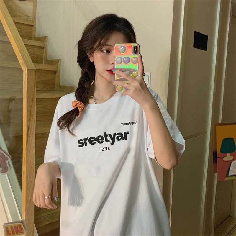 Áo Thun Tay Lỡ Dáng Rộng Thiết Kế Đơn Giản Thời Trang Xuân Hè Cho Nữ