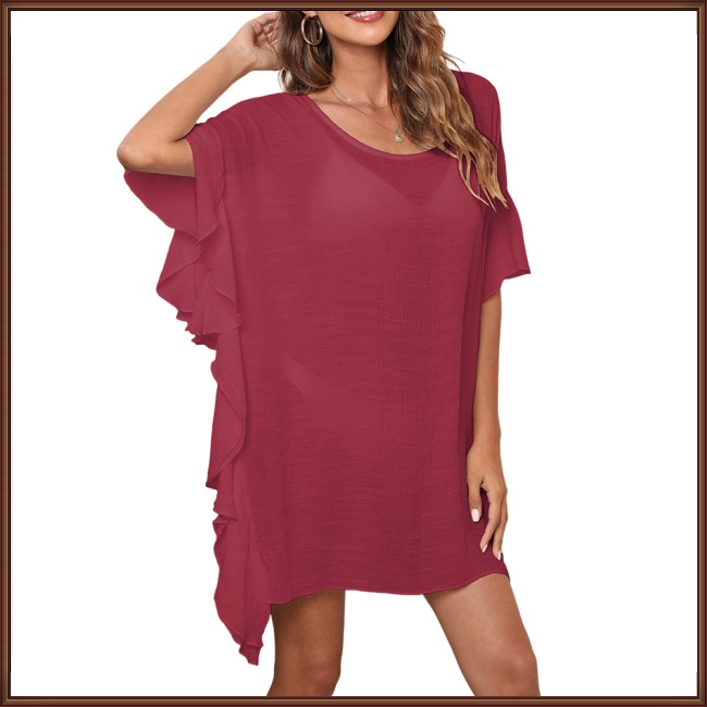 Đầm Dáng Rộng 100% Polyester Màu Sắc Đơn Giản Phong Cách Âu Mỹ Dành Cho Nữ