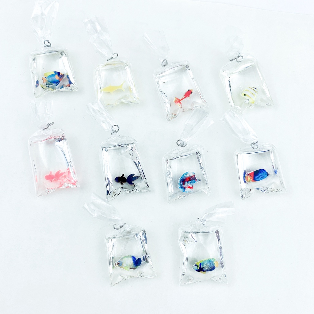 Set 10 Mặt Dây Chuyền Hình Cá Vàng Sáng Tạo
