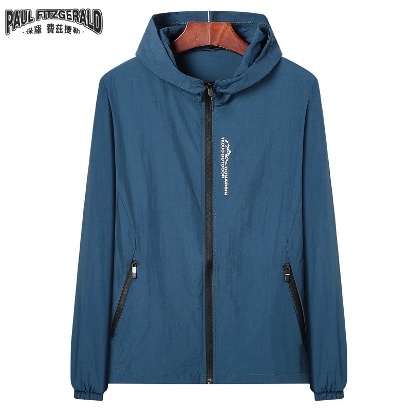 Áo Hoodie PAUL FITZGERALD Vải Lụa Lạnh Chống Nắng Size Tiêu Chuẩn Size M-4XL Cho Nam Sinh Hoạt Động Ngoài Trời