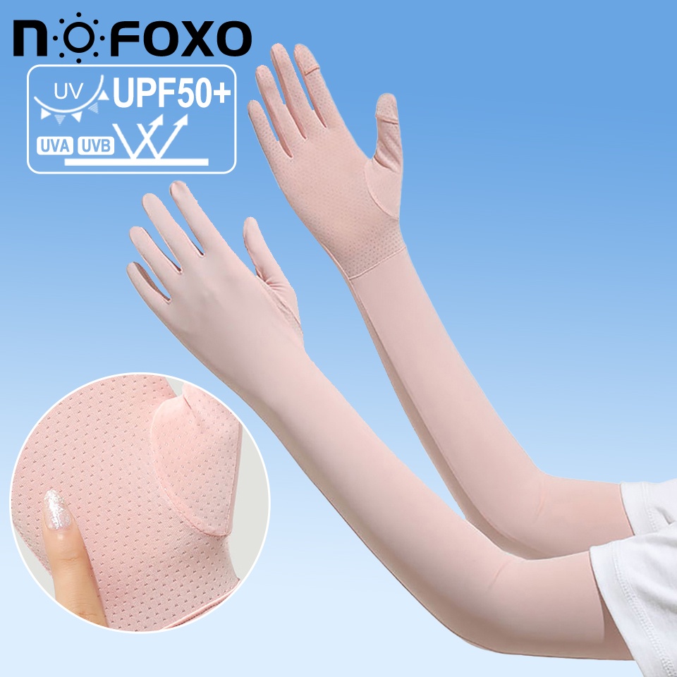Ống tay NOFOXO UPF50+ chống nắng chống tia UV bằng lụa băng mỏng co giãn thoáng khí thể thao ngoài trời