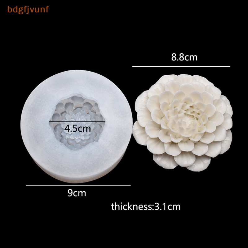 1 Khuôn Silicon Làm Bánh Kẹo Hình Hoa Mẫu Đơn 3D 8.8Cm