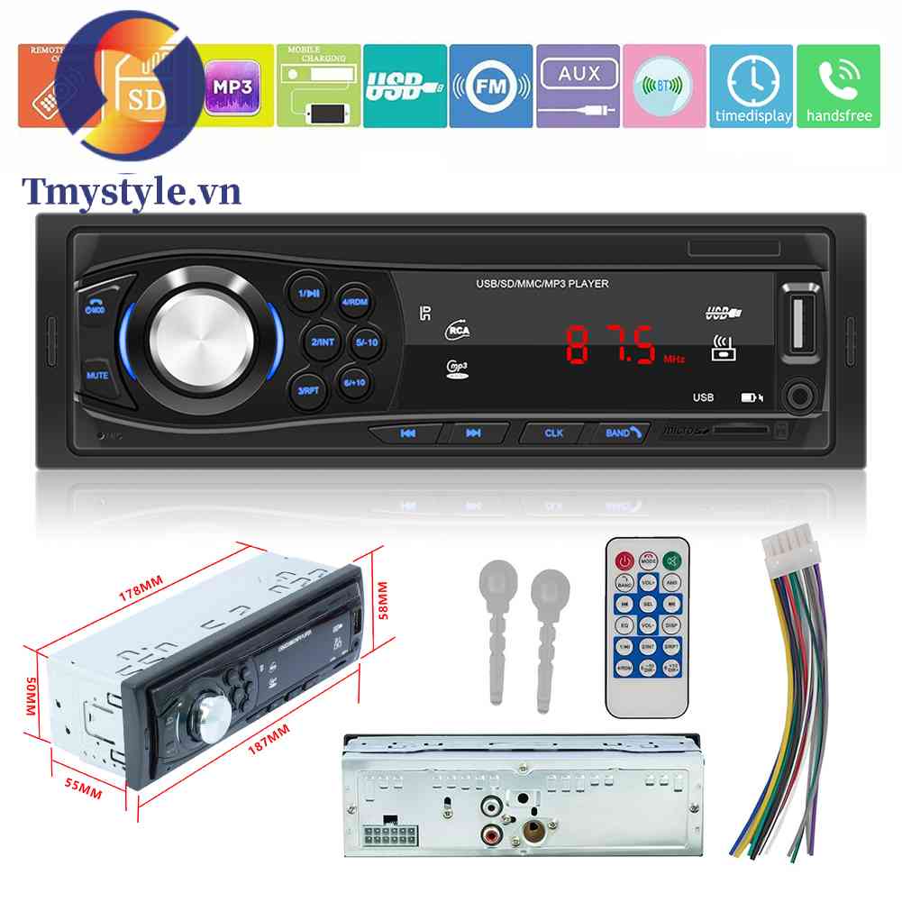 Bộ Thiết Bị Nhận Tín Hiệu Âm Thanh FM / Thẻ TF 1 DIN SWM-1028 Chuyên Dụng Cho Xe Hơi