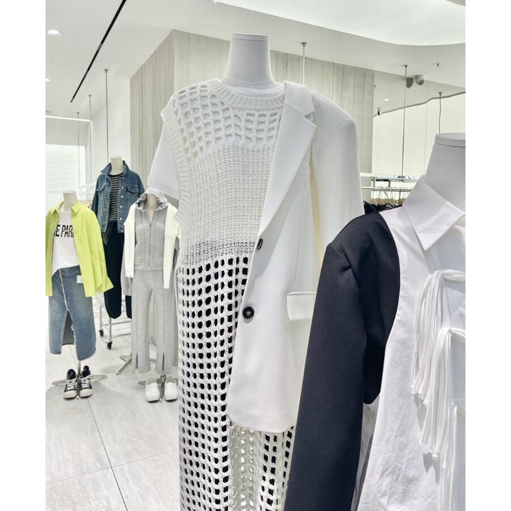 Đầm Dệt Kim Sát Nách Dáng Dài Họa Tiết Kẻ Sọc Phong Cách Hàn Quốc Thời Trang Cho Nữ