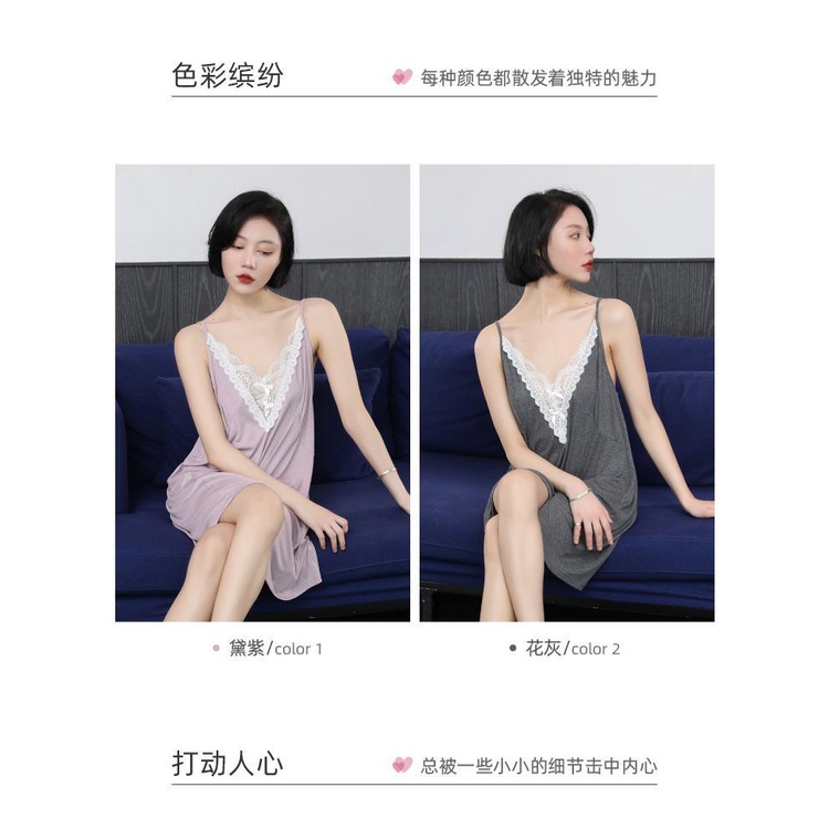 Đồ ngủ Nữ Sát Nách Phối Ren Gợi Cảm