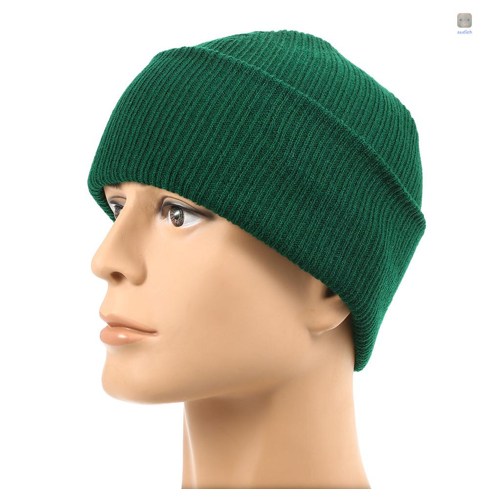 Mũ Len Beanie Dệt Kim Họa Tiết Kẻ Sọc Màu Sắc Tinh Khiết Ấm Áp Thời Trang Unisex